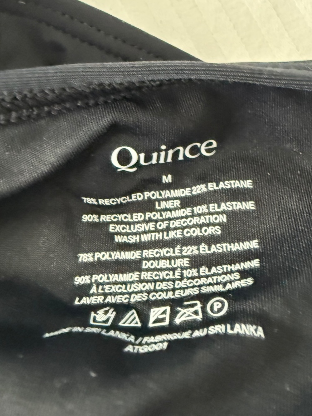 NWT Quince Italian Cami one piece bathing suit in black. Med - Picture 5 of 5